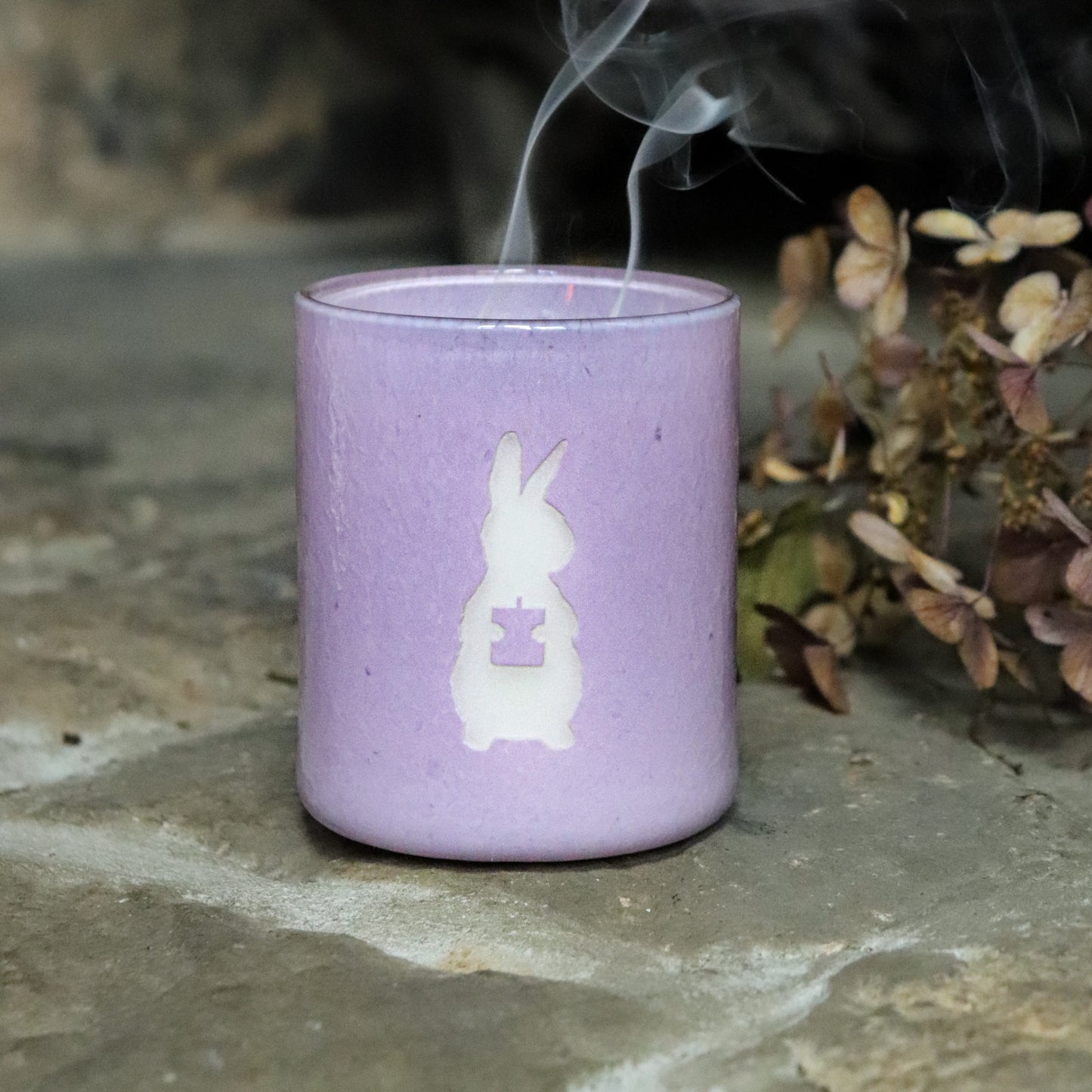 Artisan Handblown Glass Candle - Lavender