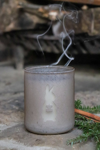Artisan Handblown Glass Candle - Taupe